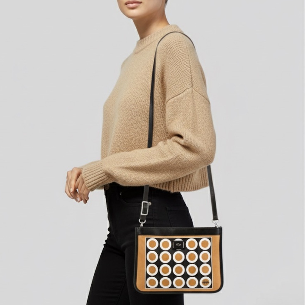 BRIGHTON vintage Vera Neumann collection crossbody black • mod circles - Picture 9 of 9